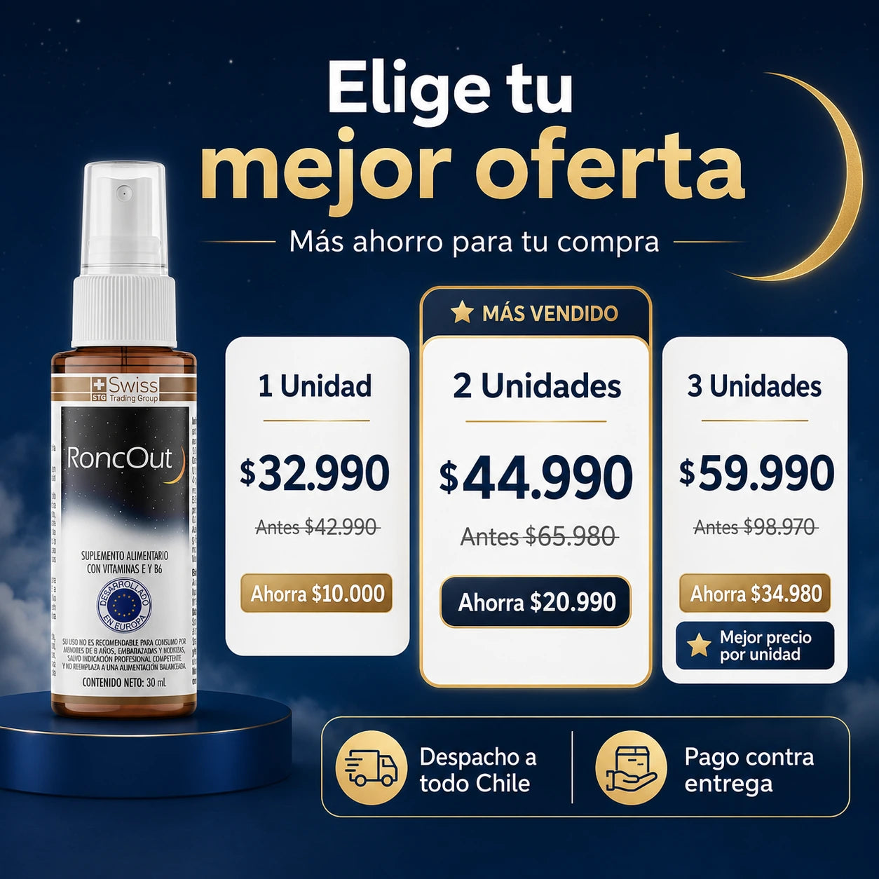 RoncOut Noche™ Spray Para Ronquidos 30ml