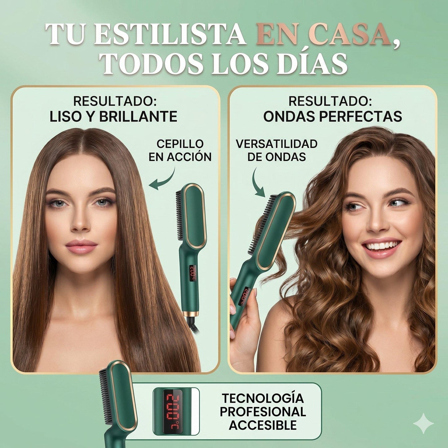 Cepillo Alisador Rizador Multifuncional