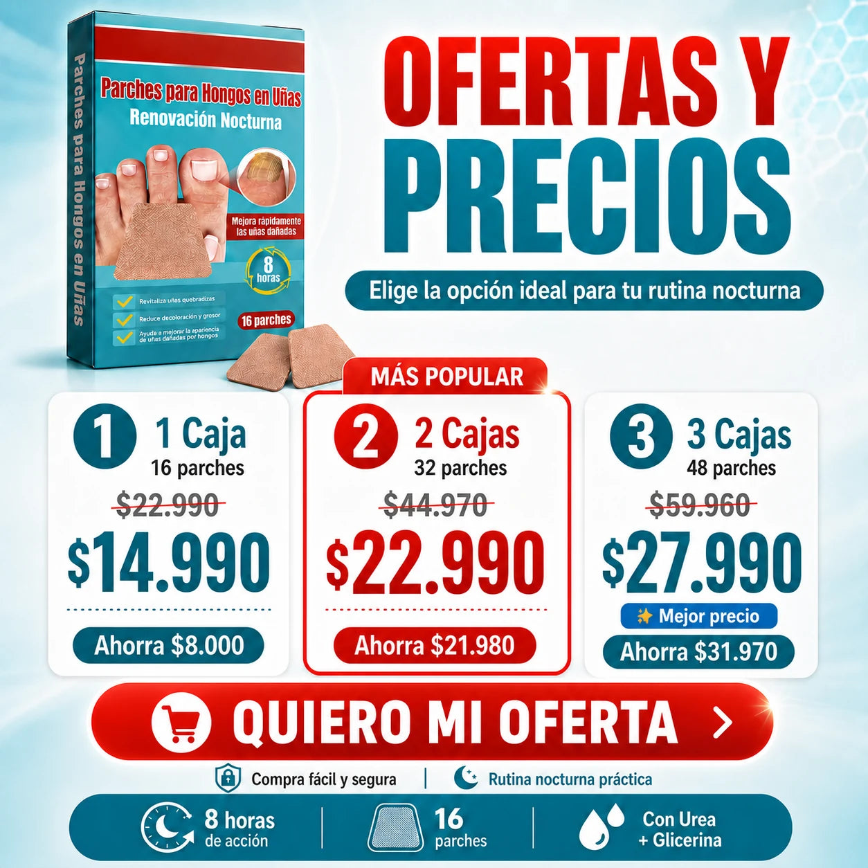 NailClear — Parche Antihongos Nocturno