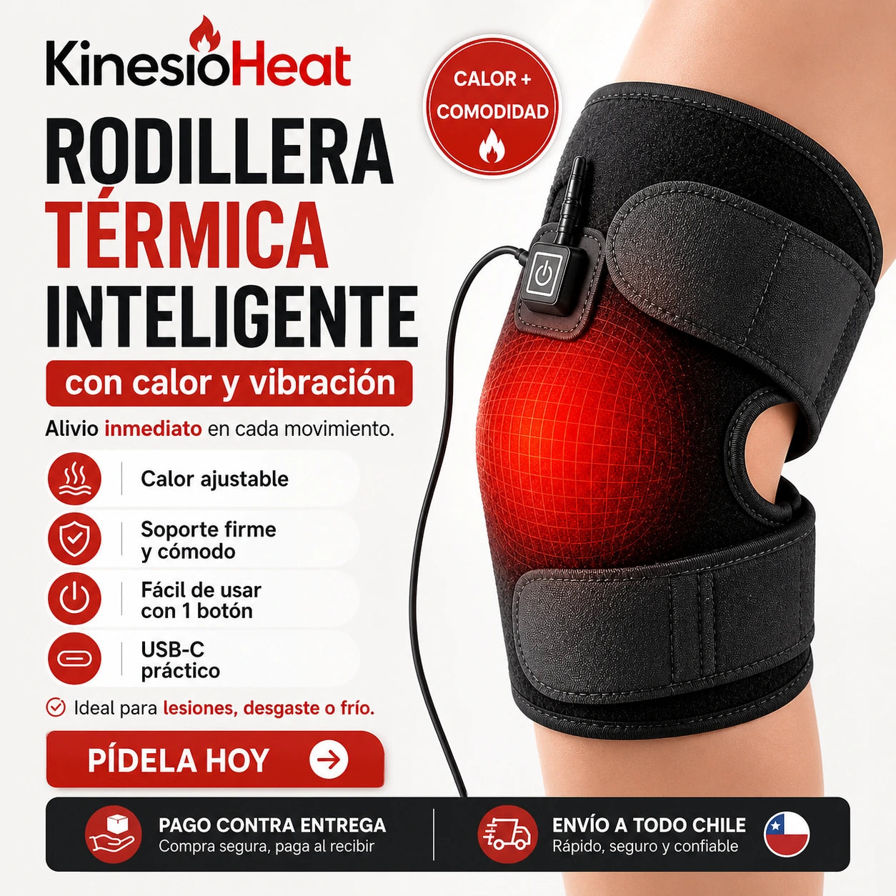 KinesioHeat - calor terapéutico + vibración para aliviar tu dolor de rodilla