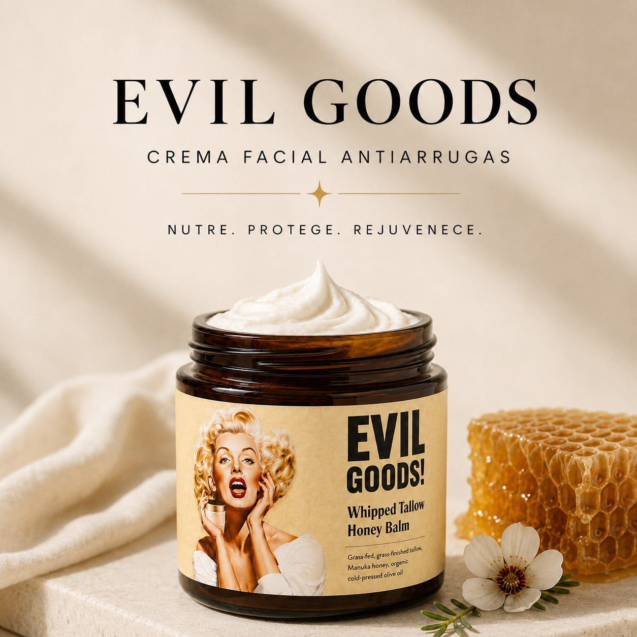 Crema facial Evil Good Lifting Antiarrugas Natural 120GR