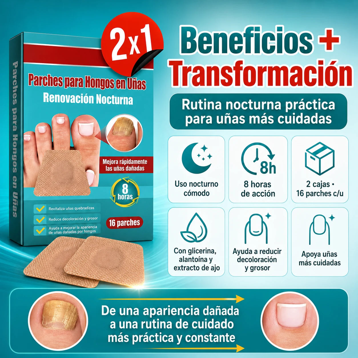 NailClear — Parche Antihongos Nocturno