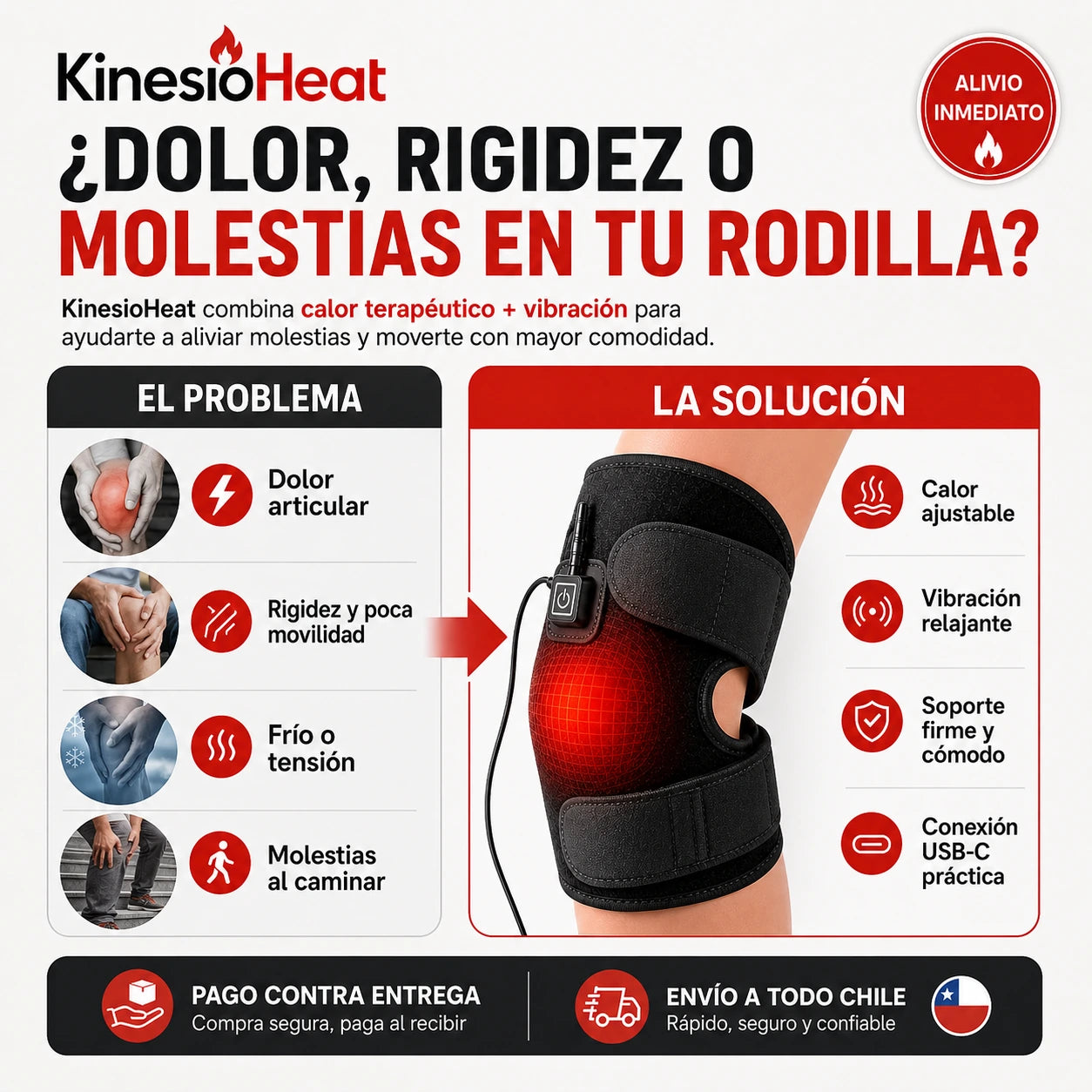 KinesioHeat - calor terapéutico + vibración para aliviar tu dolor de rodilla