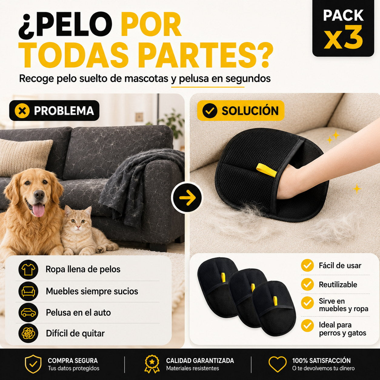 PeloCero™ x3 - Elimina en segundos el pelo de tu mascota