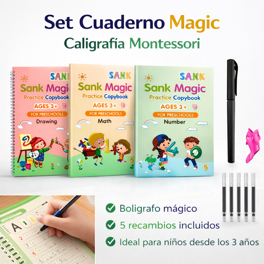 Set Cuaderno Magic Caligrafia Montessori