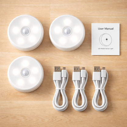 LUZ LED AUTOMATICA CON SENSOR DE MOVIMIENTO – PACK 3