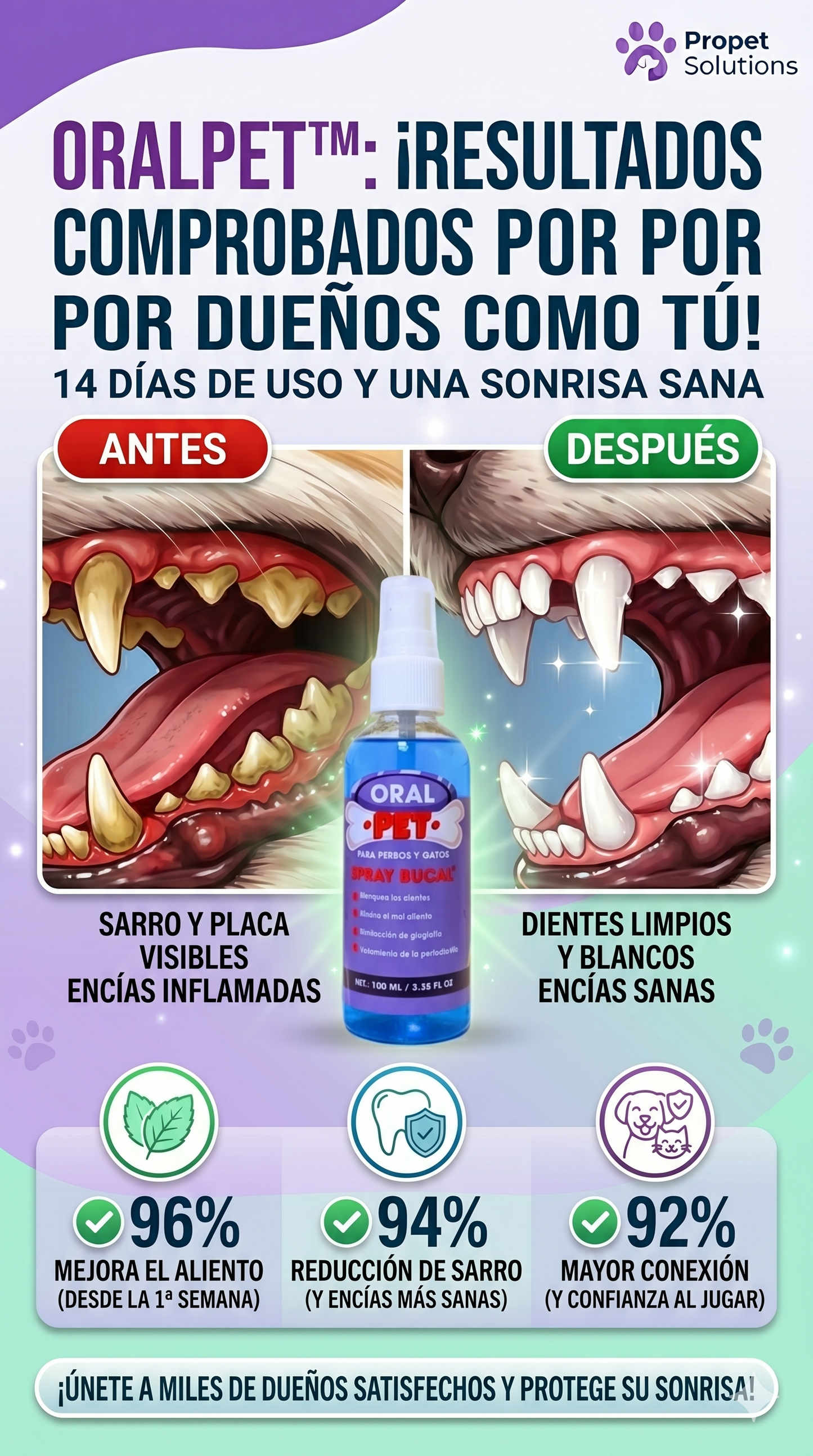 Oral Pet Spray Bucal Limpiador Mascotas