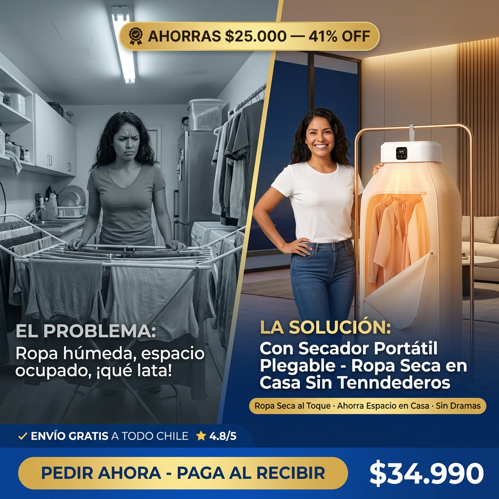 Secador Portátil - Ropa Seca en Casa Sin Tendederos