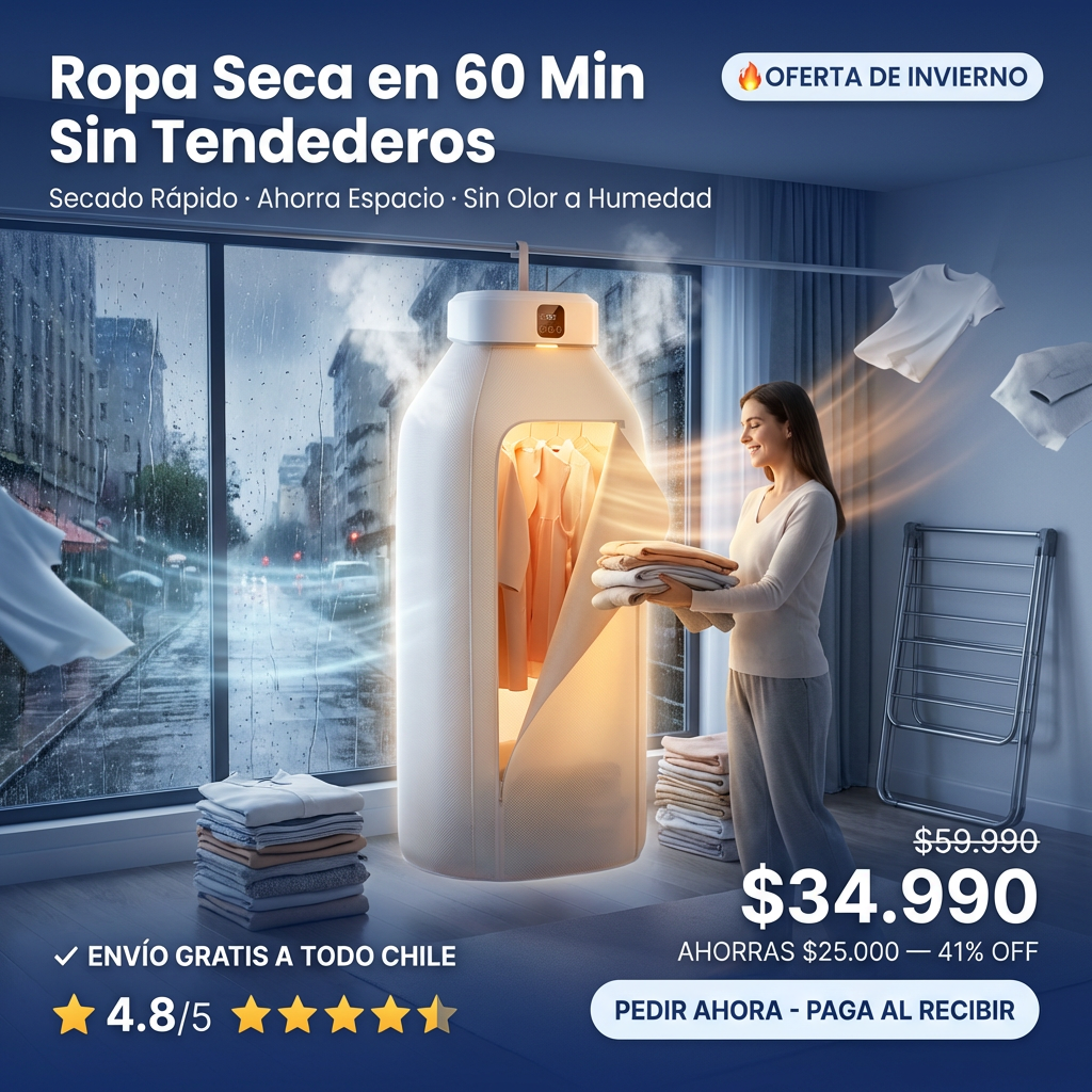 Secador Portátil - Ropa Seca en Casa Sin Tendederos