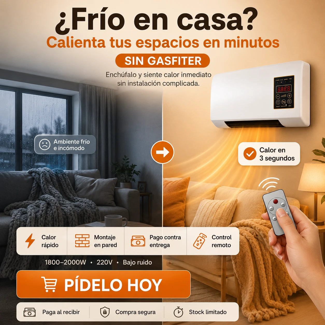 Calefactor de Pared - Calor en Segundos