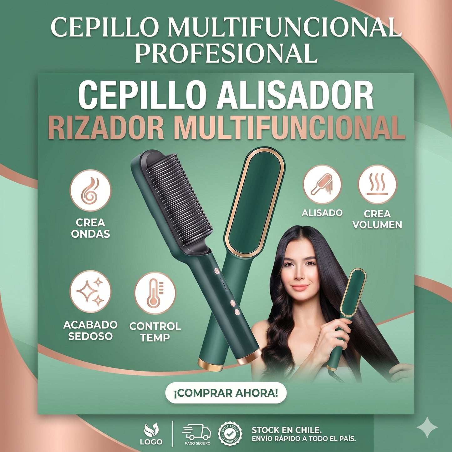 Cepillo Alisador Rizador Multifuncional