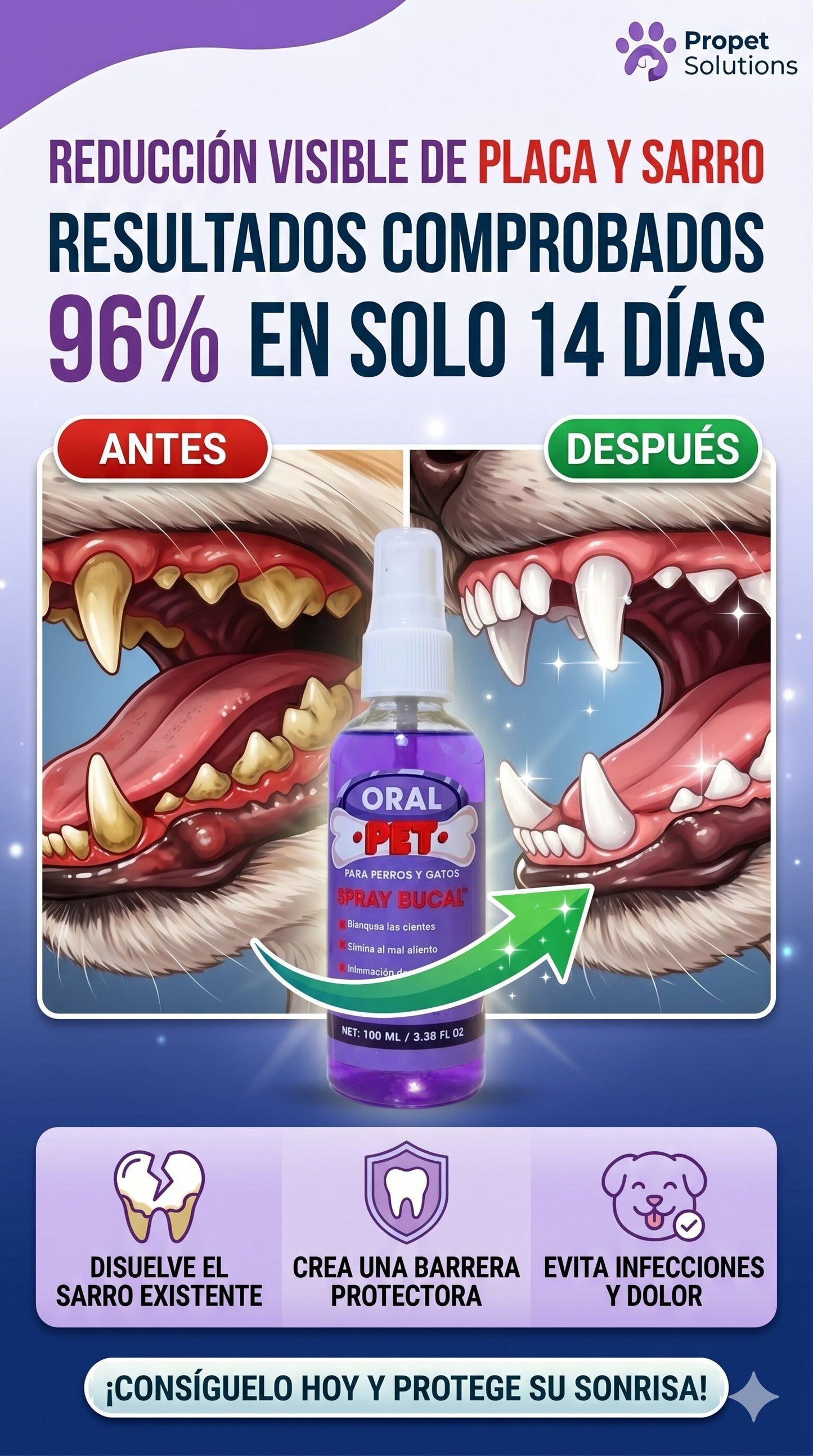 Oral Pet Spray Bucal Limpiador Mascotas